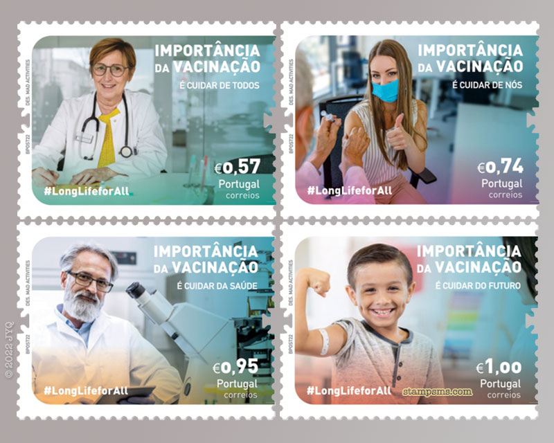 葡萄牙10月7日发行《接种疫苗非常重要》邮票