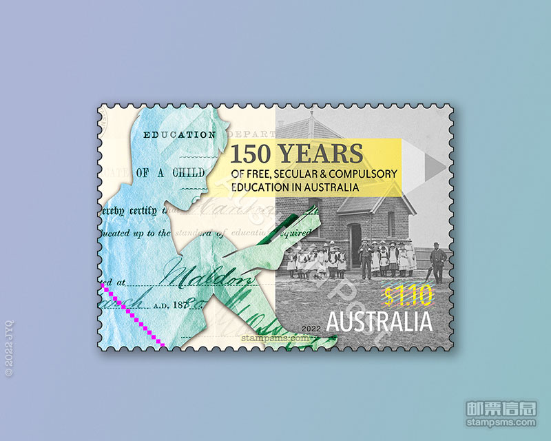 澳大利亚10月11日发行《免费公共义务教育150年》邮票