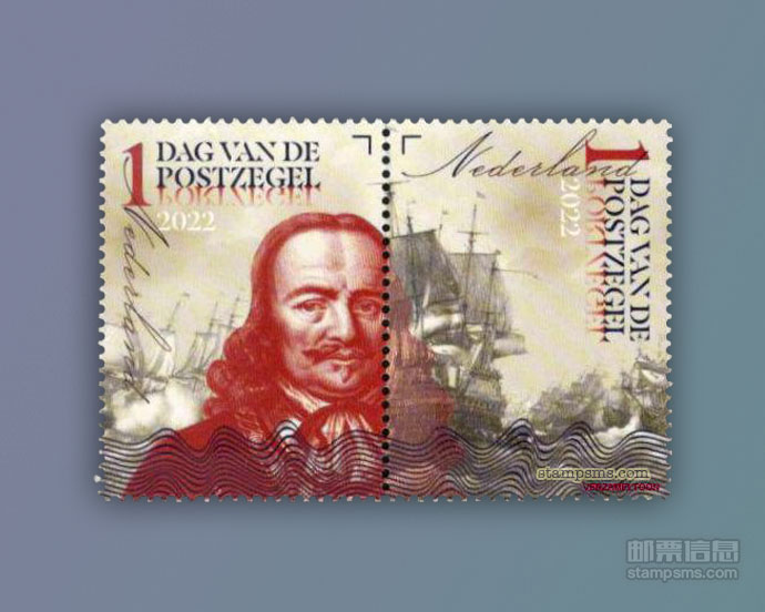 荷兰10月17日发行《2022邮票日》勒伊特上将邮票