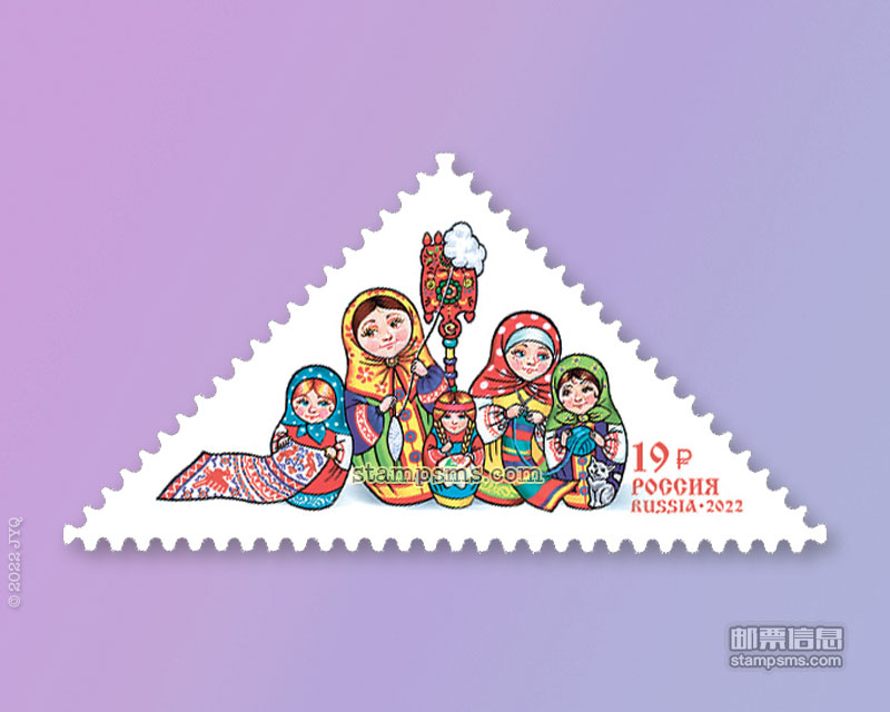 俄罗斯11月29日发行《套娃》异形邮票