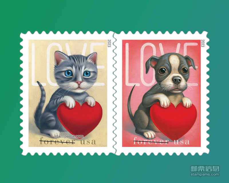 美国1月19日发行《爱》系列邮票